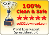 Profit Loss Report Spreadsheet 5.0 Clean & Safe award